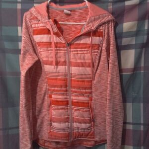 Jockey Women's Red and Pink Striped Jacket